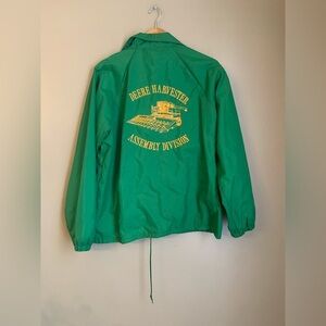 John Deere Vtg Nylon Windbreaker Jacket 1,000,000 Hours Harvester Assembly